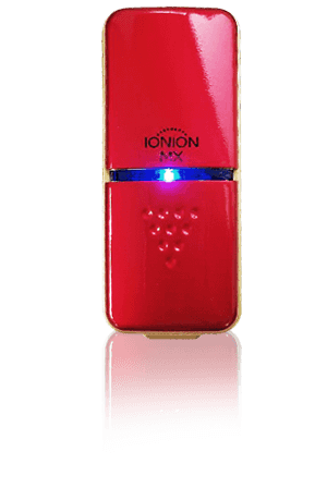 【づいた】 IONION MX イオニオン MX ゴールド・ルビー わずか20g超小型マイナスイオン発生機 イオニオンMX PM2.5除去力
